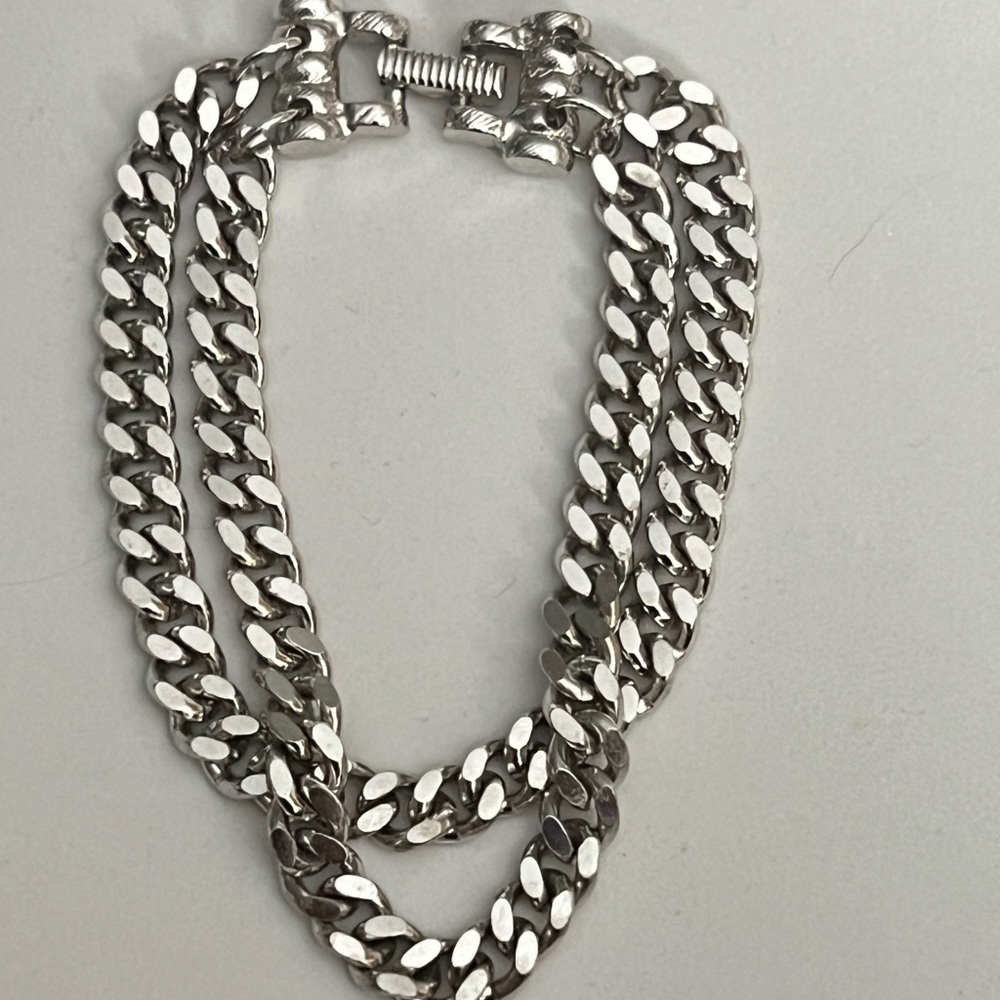 Goldette signed Silver tone Bracelet